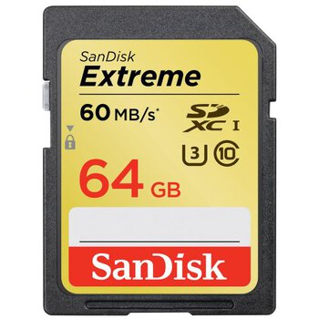 SanDisk SDXC 64GB Extreme 400x (60MB/s) UHS-I U3 class 10 - rozpakowana