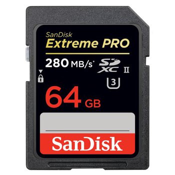 SanDisk SDXC 64GB Extreme PRO 280MB/s 1867x UHS-II U3
