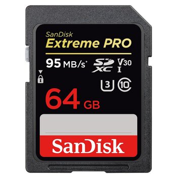 SanDisk SDXC 64GB Extreme PRO 95MB/s 633x UHS-I - rozpakowana