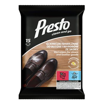 Ściereczki nawilżające do butów ze skóry Presto 15szt