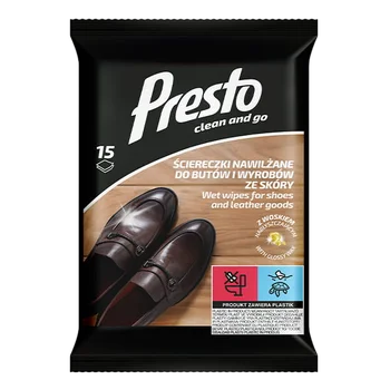 Ściereczki nawilżające do butów ze skóry Presto 15szt
