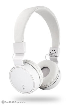 Składane słuchawki nauszne Bluetooth Voice Kraft VK-450 Hi-Fi białe/kremowe