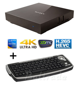 Smart Android TV BOX Measy B4S + klawiatura 2w1 ART AK-66