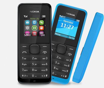 telefon komórkowy GSM Nokia 105 niebieska i czarna