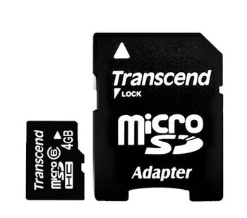 Transcend MicroSDHC 4GB + adapter do SD