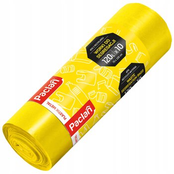 Worek do segregacji plastiku Paclan 120l 10 szt żółty