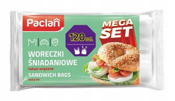 Woreczki śniadaniowe wiązane Paclan 120 szt Woreczki śniadaniowe wiązane Paclan 120 szt