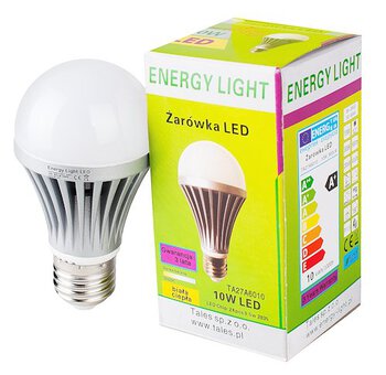 Żarówka 10W ENERGY LIGHT E27 BAŃKA ciepła z aluminiowym radiatorem