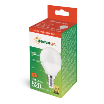 Żarówka LED 6W E14 kulka Spectrum WOJ13022