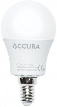 Żarówka LED SMD2835 8W E14 kulka ciepła ACCURA