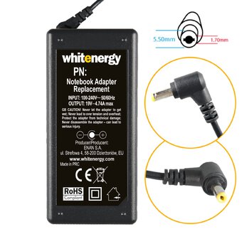 Zasilacz WhitEnergy do laptopów ACER 19V 4.74A 5,5x1,7 mm 90W (05463)