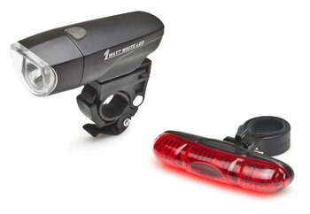 zestaw diodowych lamp rowerowych Falcon Eye FE-1WL i FE-5TL