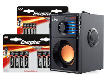 Zestaw Energizer Alkaline Power - 480szt LR6 / AA, 480szt LR03 / AAA + Głośnik bluetooth MT3145