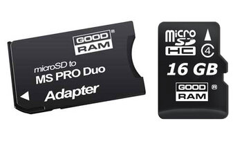Zestaw Goodram microSDHC 16GB + adapter Memory Stick PRO Duo