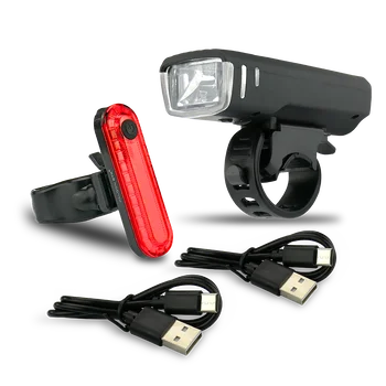 Zestaw ładowalnych lamp rowerowych LED Falcon Eye City