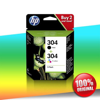 Tusz do drukarki HP 304 Oryginalny Czarny 4ml + Kolor 2ml - zestaw
