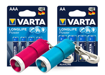 Zestaw Varta Longlife Power - 80szt LR6 / AA, 80szt LR03 / AAA + dwie latarki everActive FL-15