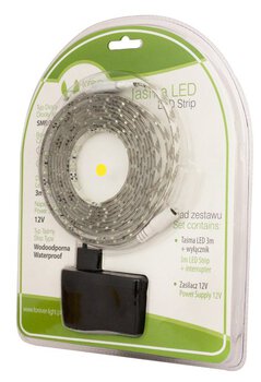 Zestaw wodoodporna taśma LED3528 ciepła + włącznik + zasilacz