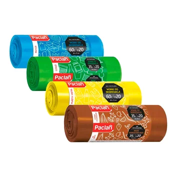 Zestaw worków do segregacji 20 szt. plastik + 20 szt. papier + 20 szt. bio + 20 szt. szkło