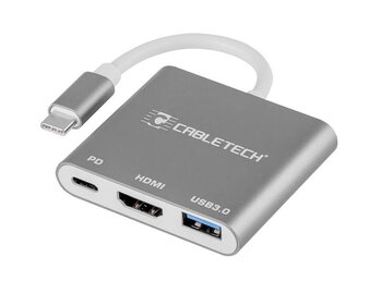 Złącze adapter Cabletech wtyk Typu C - gniazda USB 3.0 HDMI 2.0 Typu C KOM0952
