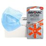 60 x baterie do aparatów słuchowych Rayovac Extra Advanced 13 + 10x jednorazowa maseczka 3-warstwowa chirurgiczna