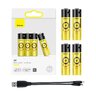 4 x akumulatorki Baseus PCWH000311 R6 / AA / 14500 1,5V Li-ion 1920mAh micro USB z zabezpieczeniem