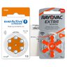 60 x baterie do aparatów słuchowych Rayovac Extra Advanced 13 + 6 x everActive ULTRASONIC 13