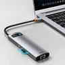Adapter 8w1 Baseus CAHUB-CV0G Hub USB-C to 3x USB 3.0 + HDMI + USB-C PD + RJ45 + czytnik microSD / SD