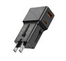 Adapter podróżny JELLICO 25W PD QC3.0 S6 mini PD 25W 1xUSB-C + 1xUSB QC3.0 Czarny