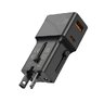 Adapter podróżny JELLICO 25W PD QC3.0 S6 mini PD 25W 1xUSB-C + 1xUSB QC3.0 Czarny