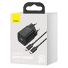 Baseus Super Si Quick Charger 1C 25W TZCCSUP-L01 szybka ładowarka sieciowa z gniazdem USB-C + kabel USB-C 1m