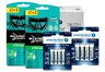 Baterie everActive Pro Alkaline 96szt LR6 / AA, 48szt LR03 / AAA + 8 maszynek Wilkinson Extreme 3