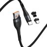 Kabel przewód 3w1 USB - USB-C, Lightning, micro USB magnetyczny 100cm Baseus Zinc CA1T3-BG1 Quick Charge do 5A