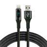 Kabel przewód pleciony USB - Lightning LCD everActive CBB-1IBL 100cm z obsługą szybkiego ładowania do 2,4A czarny
