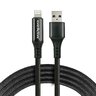 Kabel przewód pleciony USB - Lightning LCD everActive CBB-1IBL 100cm z obsługą szybkiego ładowania do 2,4A czarny