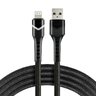 Kabel przewód pleciony USB - Lightning RGB LED everActive CBB-1IBR 100cm z obsługą szybkiego ładowania do 2,4A czarny