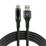 Kabel przewód pleciony USB - USB-C / Typ-C LCD everActive CBB-2CBL 200cm z obsługą szybkiego ładowania do 3A czarny