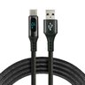Kabel przewód pleciony USB - USB-C / Typ-C LCD everActive CBB-2CBL 200cm z obsługą szybkiego ładowania do 3A czarny