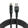 Kabel przewód pleciony USB - USB-C / Typ-C LCD everActive CBB-1CBL 100cm z obsługą szybkiego ładowania do 3A czarny