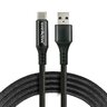 Kabel przewód pleciony USB - USB-C / Typ-C LCD everActive CBB-2CBL 200cm z obsługą szybkiego ładowania do 3A czarny