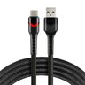 Kabel przewód pleciony USB - USB-C / Typ-C RGB LED everActive CBB-1CBR 100cm z obsługą szybkiego ładowania do 3A czarny