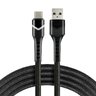 Kabel przewód pleciony USB - USB-C / Typ-C RGB LED everActive CBB-1CBR 100cm z obsługą szybkiego ładowania do 3A czarny