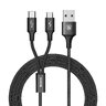 Kabel przewód USB 2w1 - USB-C, micro USB 120cm Baseus CAMT-ASU01 do 3A