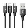 Kabel przewód USB 3w1 - USB-C, Lightning, micro USB 120cm Baseus CAMLT-SU01 do 3A