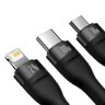 Kabel przewód USB 3w1 - USB-C, micro USB, Lightning 120cm Baseus CASS030001