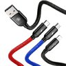 Kabel przewód USB 3w1 - USB-C, Lightning, micro USB 120cm Baseus CAMLT-BSY01 do 3.5A