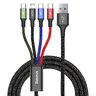 Kabel przewód USB 4w1 - USB-C, Lightning, 2x micro USB 120cm Baseus Rapid CA1T4-C01 do 3.5A