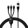 Kabel przewód USB, USB-C 3w1 - USB-C, micro USB, Lightning 120cm Baseus CASS030101