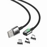 Kabel przewód 3w1 USB - USB-C, Lightning, micro USB magnetyczny 100cm Baseus Zinc TZCAXC-A01 Quick Charge do 3A