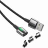 Kabel przewód 3w1 USB - USB-C, Lightning, micro USB magnetyczny 100cm Baseus Zinc TZCAXC-A01 Quick Charge do 3A